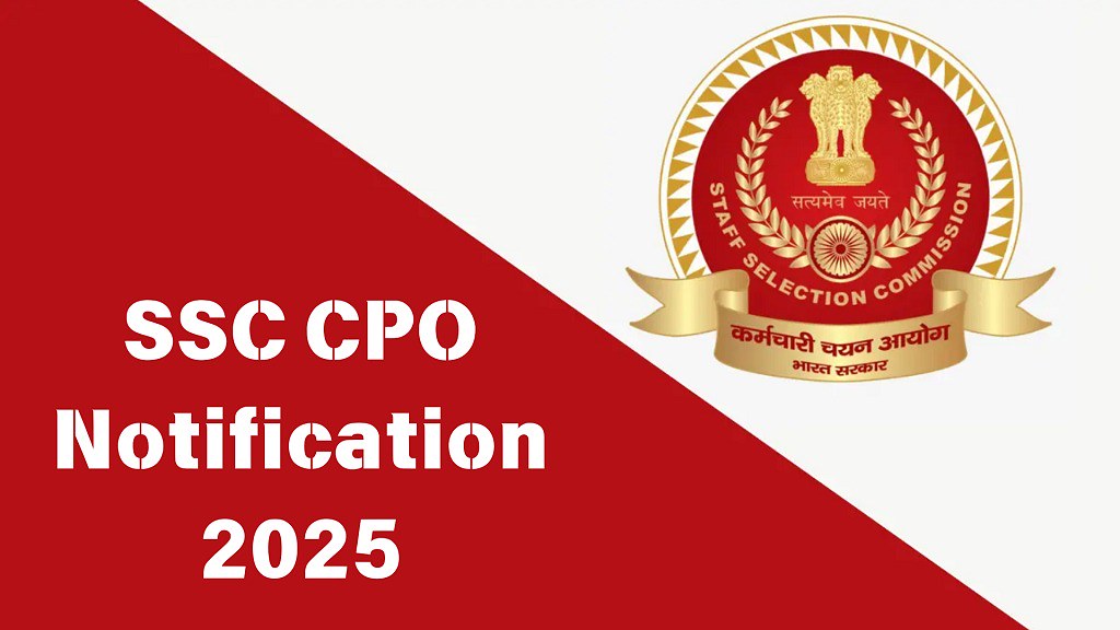 SSC CPO SI Recruitment 2025 Notification Banner with SSC Logo.